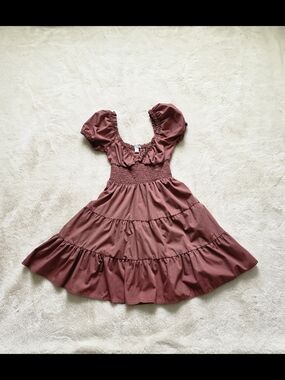 Justify Brown Tiered Dress For Junior Girls